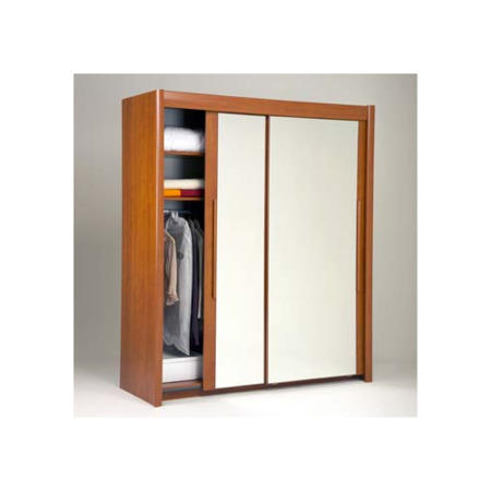 Parisot Brando Wide Sliding 2 Door Mirrored Wardrobe in Wild Cherry