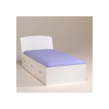 Matty Storage Single Bed Frame in White