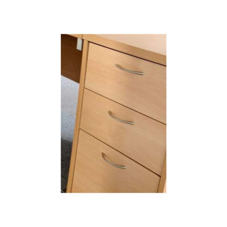 Dams Furniture Momento Left Facing Radial Corner Desk Office Set in Beech