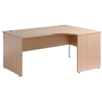 Arron Right Facing Panelled Radial Corner Desk in Beech