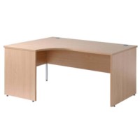 Arron Left Facing Panelled Radial Corner Desk in Beech