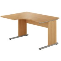 Clearance - Lukas Left Facing Panelled Radial Desk in Beech