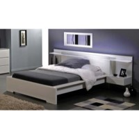 Amy White Bed and Headboard with Light Fitting