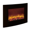 GRADE A1 - Be Modern Quattro Wall Mount Curved Black Glass Electric Fire - Black