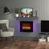 GRADE A2 - Quattro Wall Mounted Curved Black Glass Electric Fire - Be Modern Range