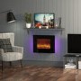 Black Wall Mounted Curved Electric Fireplace - Be Modern