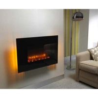 Be Modern Orlando 36inch Electric Fire in Flat Black Glass