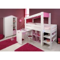 Tia Kids 2 Piece Bedroom Furniture Set with Midsleeper Bed