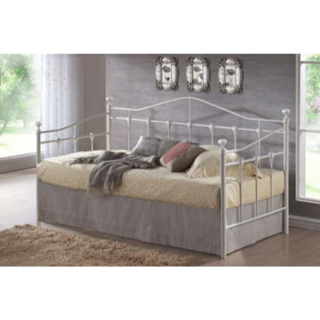 Birlea Furniture Torino Metal Day Bed Frame in Cream