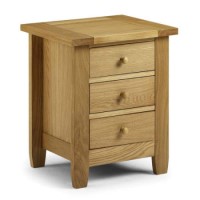 Julian Bowen Lyndhurst Solid Oak 3 Drawer Bedside Table