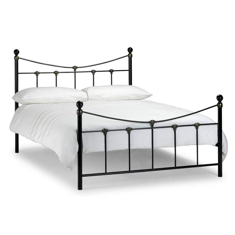 Black Metal Double Bed Frame - Rebecca - Julian Bowen