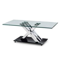 Julian Bowen X Frame Glass Rectangular Coffee Table