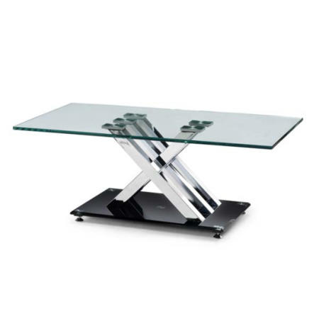 Julian Bowen X Frame Glass Rectangular Coffee Table