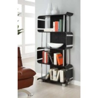 Branden Curve Bookcase in Black Ash BD201