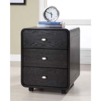 Nida 3 Drawer Office Storage Chest in Black Ash ND201