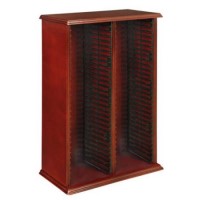 Origin Red Sima Double DVD Storage Tower in Mahogany