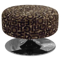 Buoyant Upholstery Orbis Patterned Swivel Footstool in Brown