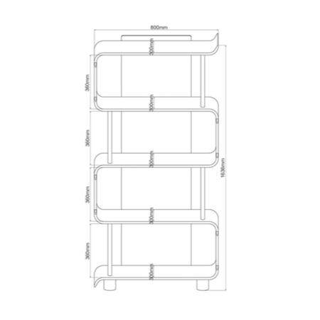 Branden Curve Bookcase in Walnut BD201 - 