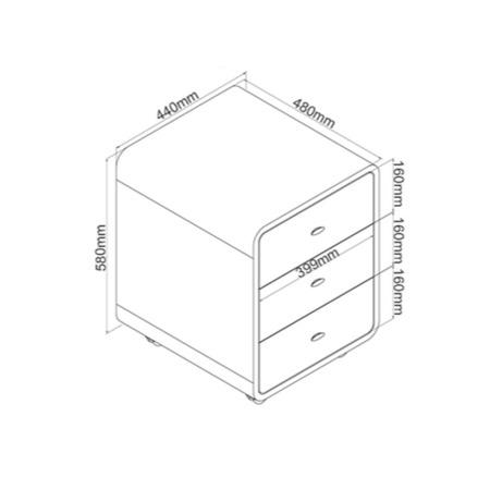 Jual Furnishings Nida 3 Drawer Office Storage Chest in Oak ND201