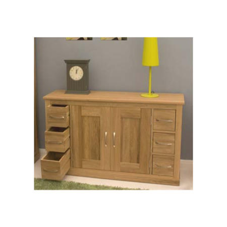 Baumhaus Mobel Solid Oak 2 Door 6 Drawer Sideboard
