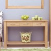 Baumhaus Mobel Solid Oak 3 Drawer Console Table