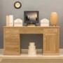 Baumhaus Mobel Solid Oak Twin Pedestal Desk