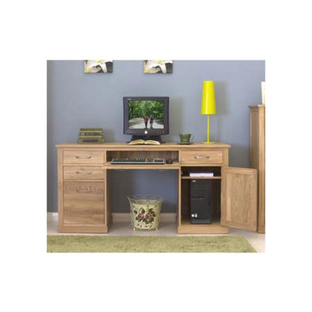 Baumhaus Mobel Solid Oak Twin Pedestal Desk