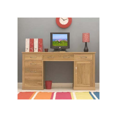 Baumhaus Mobel Solid Oak Twin Pedestal Desk