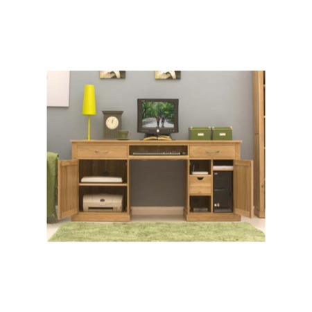 Baumhaus Mobel Solid Oak Twin Pedestal Hideaway Desk