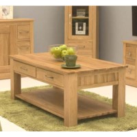 Baumhaus Mobel Solid Oak Storage Rectangular Coffee Table