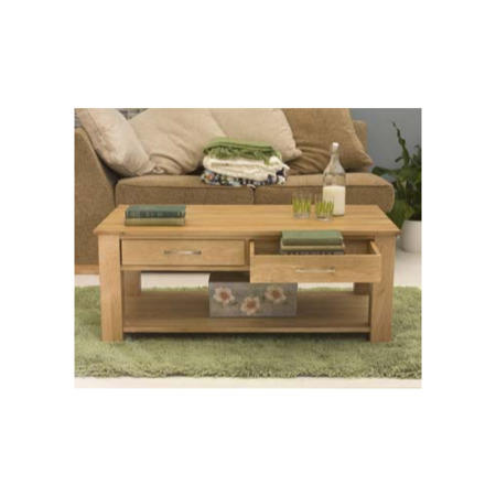 Baumhaus Mobel Solid Oak Storage Rectangular Coffee Table