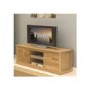 Baumhaus Mobel Solid Oak 6 Drawer Widescreen TV Cabinet 