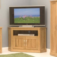 Baumhaus Mobel Solid Oak Corner TV Cabinet 