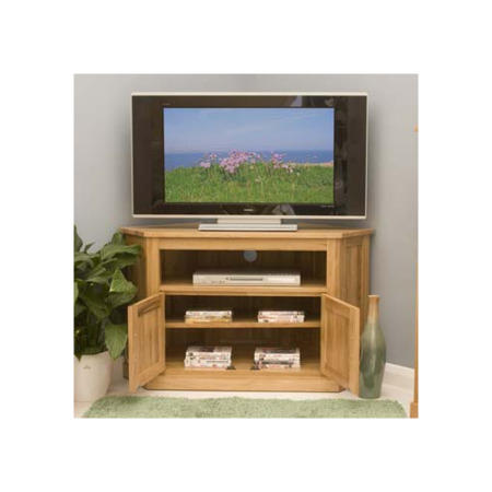 Baumhaus Mobel Solid Oak Corner TV Cabinet 