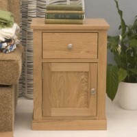 Baumhaus Mobel Solid Oak 1 Door 1 Drawer Side Table