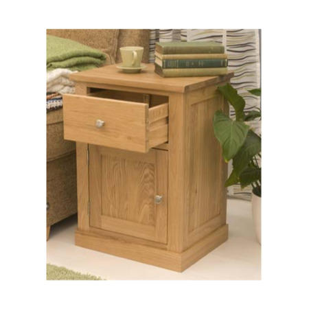 Baumhaus Mobel Solid Oak 1 Door 1 Drawer Side Table
