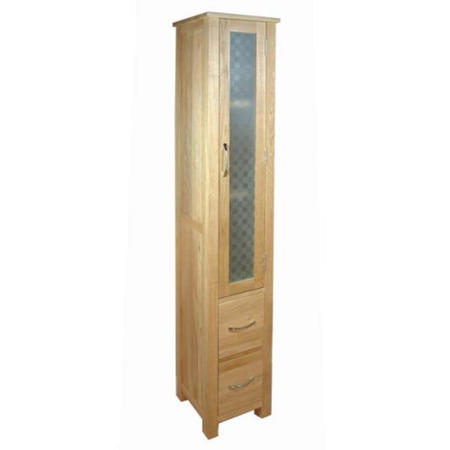 Baumhaus Mobel Solid Oak Large Glazed Bathroom Cabinet