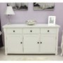 Baumhaus Hampton White Solid Ash 3 Door 3 Drawer Sideboard