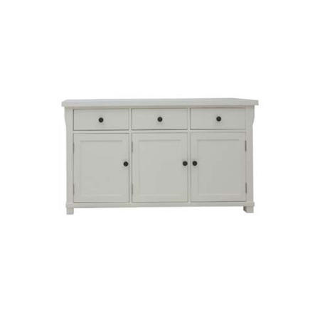 Baumhaus Hampton White Solid Ash 3 Door 3 Drawer Sideboard