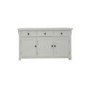 Baumhaus Hampton White Solid Ash 3 Door 3 Drawer Sideboard