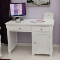 Baumhaus Hampton White Solid Ash Desk