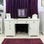 Baumhaus Hampton White Solid Ash Twin Pedestal Desk