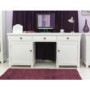 Baumhaus Hampton White Solid Ash Twin Pedestal Hideaway Desk