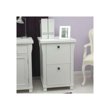 Baumhaus Hampton White Solid Ash 2 Drawer Filing Cabinet