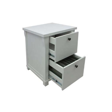 Baumhaus Hampton White Solid Ash 2 Drawer Filing Cabinet