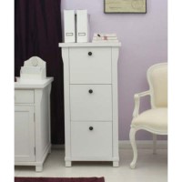Baumhaus Hampton White Solid Ash 3 Drawer Filing Cabinet
