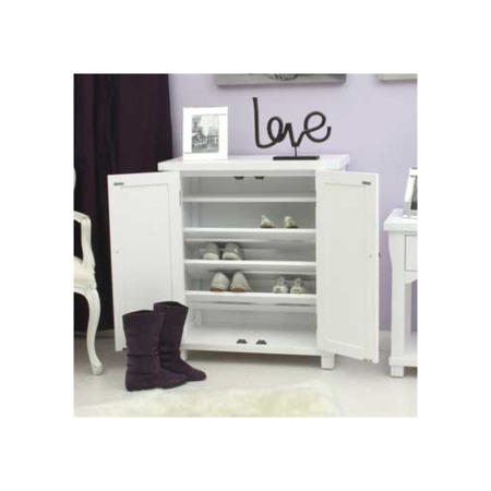 Baumhaus Hampton White Solid Ash Shoe Cabinet