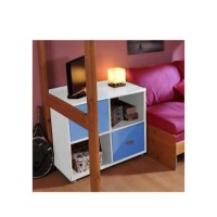 Stompa Combo Kids White 2 Door 4 Shelf Storage Cubes in Blue