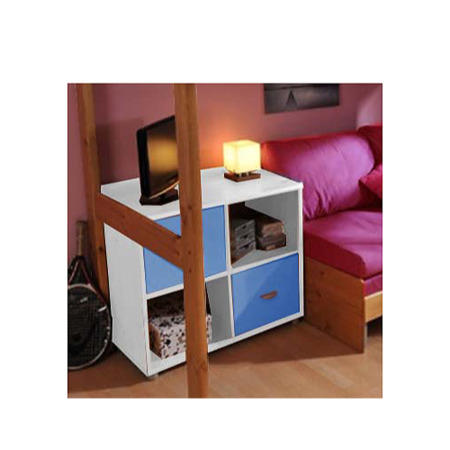 Stompa Combo Kids White 2 Door 4 Shelf Storage Cubes in Blue