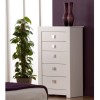 World Furniture Bari High Gloss White 5 Drawer Chest